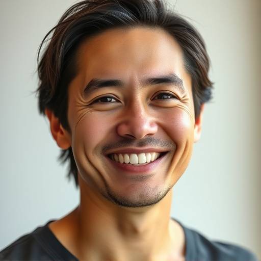 Una persona sonriendo con confianza
